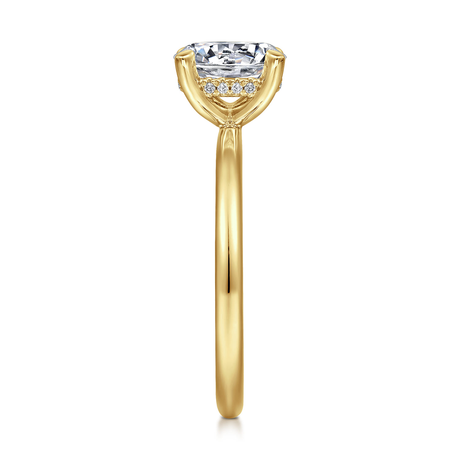 Cari - 14K Yellow Gold Round Diamond Engagement Ring - 0.06 ct - Shot 4