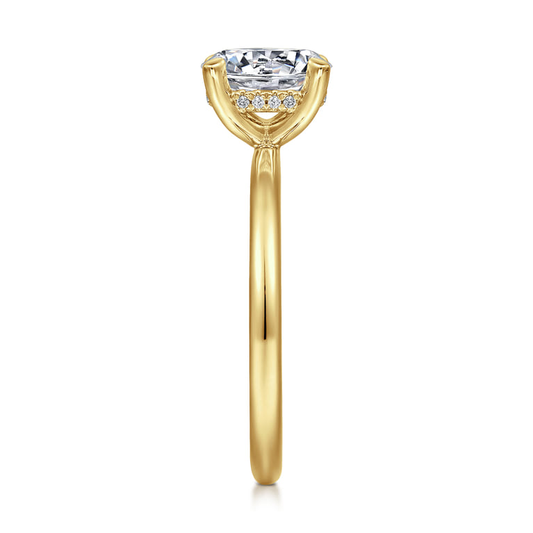 Cari - 14K Yellow Gold Round Diamond Engagement Ring - 0.06 ct - Shot 4