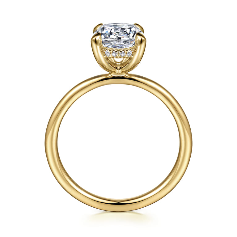 Cari - 14K Yellow Gold Round Diamond Engagement Ring - 0.07 ct - Shot 2