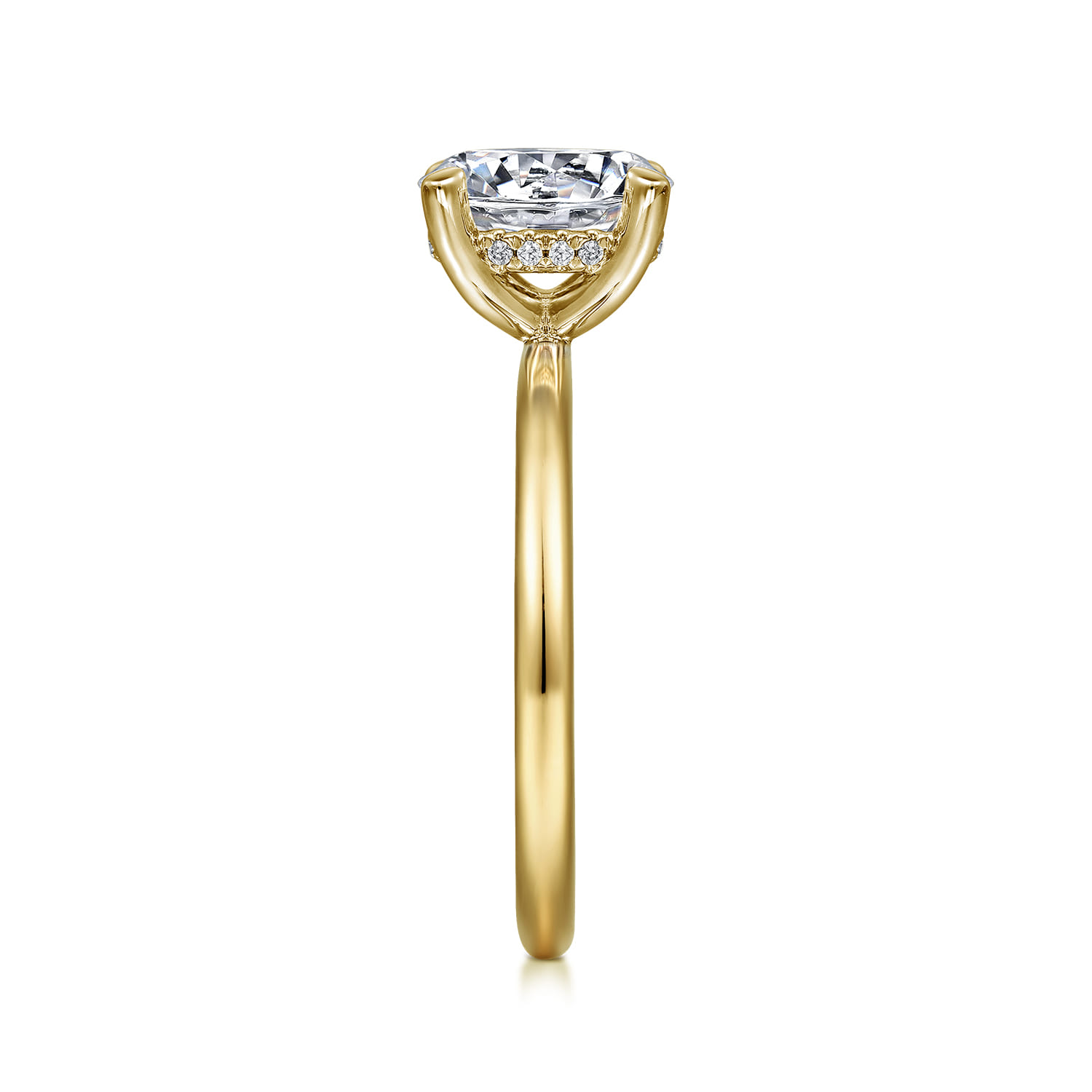 Cari - 14K Yellow Gold Round Diamond Engagement Ring - 0.07 ct - Shot 5