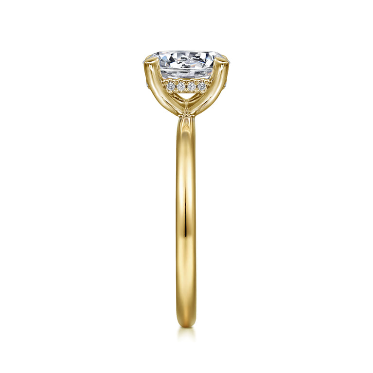 Cari - 14K Yellow Gold Round Diamond Engagement Ring - 0.07 ct - Shot 5