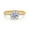 Rainah - 14K Yellow Gold Round Diamond Engagement Ring - 0.11 ct