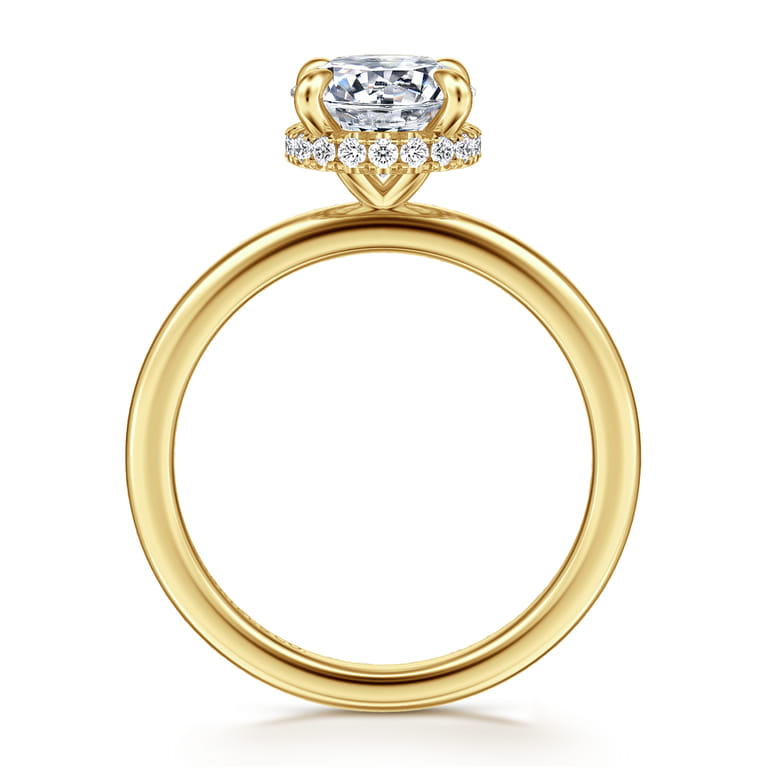 Rainah - 14K Yellow Gold Round Diamond Engagement Ring - 0.11 ct - Shot 2