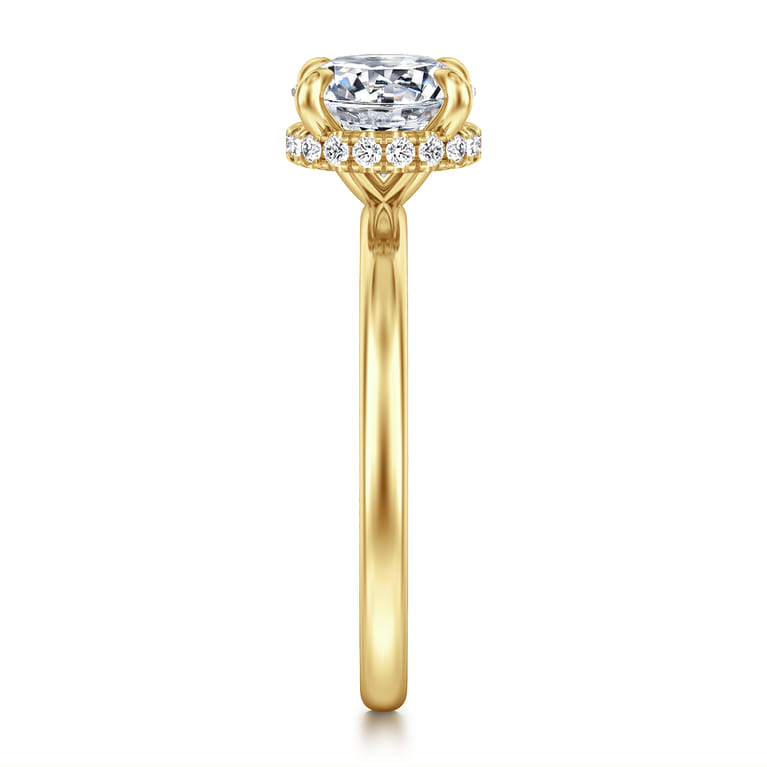 Rainah - 14K Yellow Gold Round Diamond Engagement Ring - 0.11 ct - Shot 4