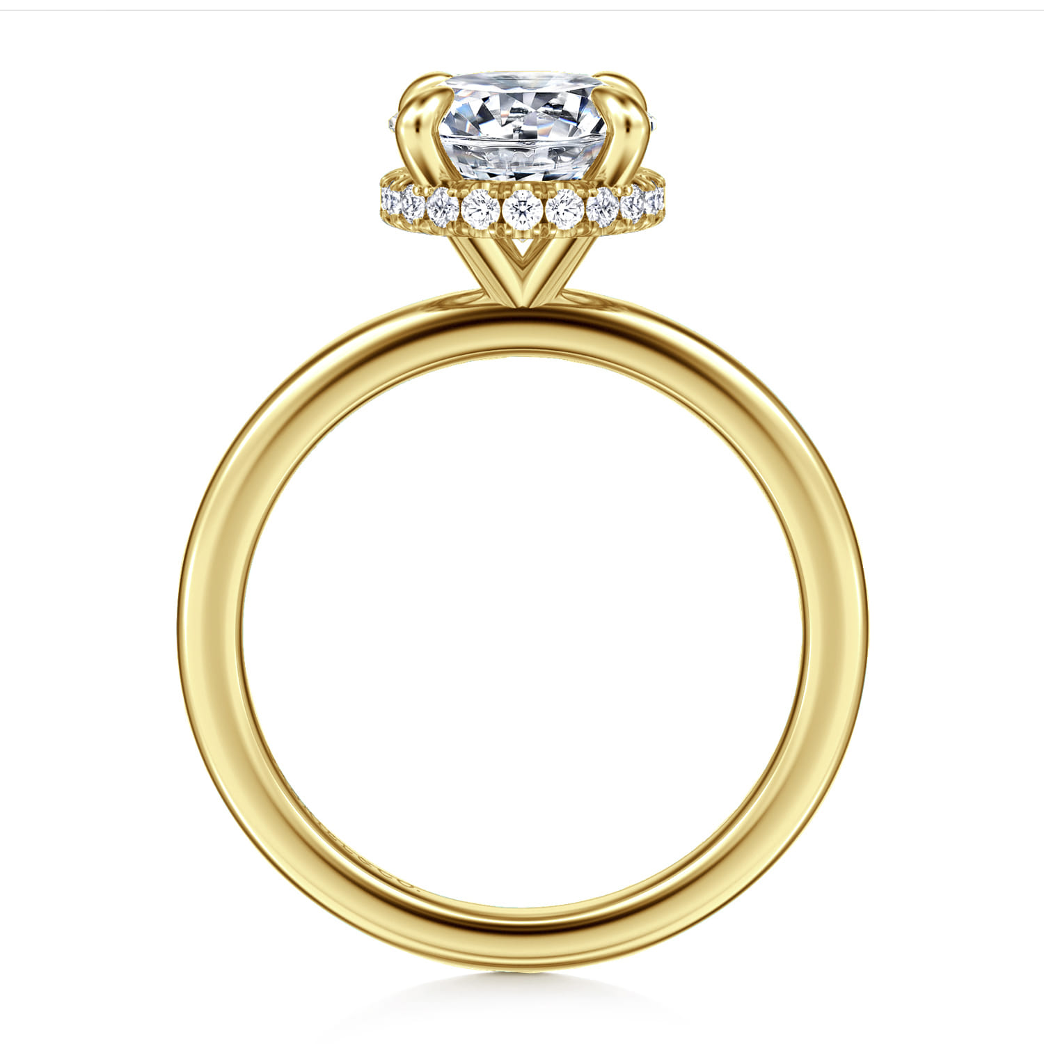 Rainah - 14K Yellow Gold Round Diamond Engagement Ring - 0.12 ct - Shot 2