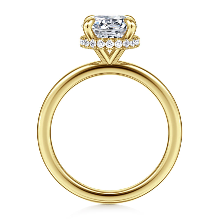 Rainah - 14K Yellow Gold Round Diamond Engagement Ring - 0.12 ct - Shot 2