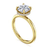 Rainah - 14K Yellow Gold Round Diamond Engagement Ring - 0.12 ct