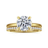 Rainah - 14K Yellow Gold Round Diamond Engagement Ring - 0.12 ct