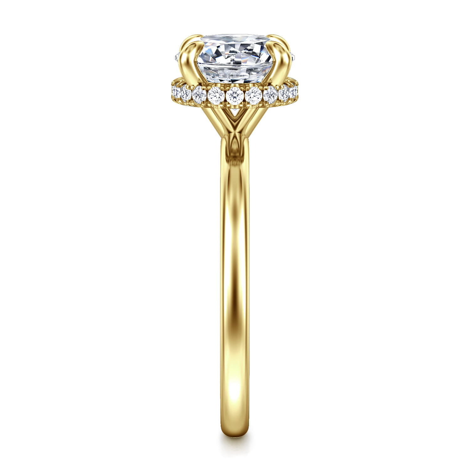 Rainah - 14K Yellow Gold Round Diamond Engagement Ring - 0.12 ct - Shot 5