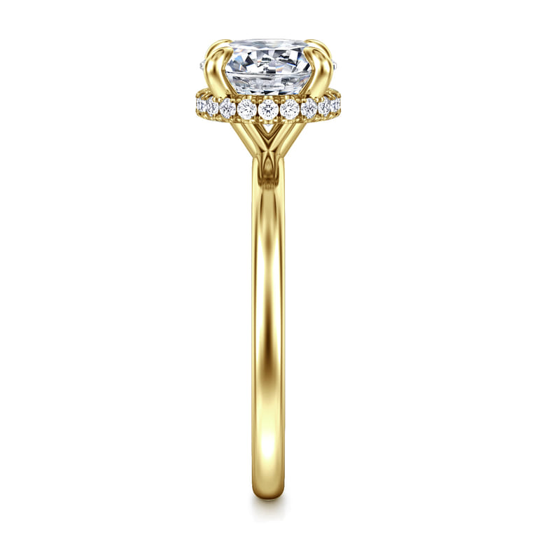Rainah - 14K Yellow Gold Round Diamond Engagement Ring - 0.12 ct - Shot 5