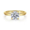 Daniele - 14K Yellow Gold Round Solitaire Diamond Engagement Ring - 0.14 ct