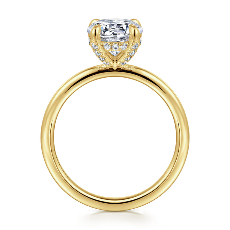 Daniele - 14K Yellow Gold Round Solitaire Diamond Engagement Ring - 0.14 ct - Shot 2