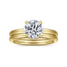 Daniele - 14K Yellow Gold Round Solitaire Diamond Engagement Ring - 0.14 ct