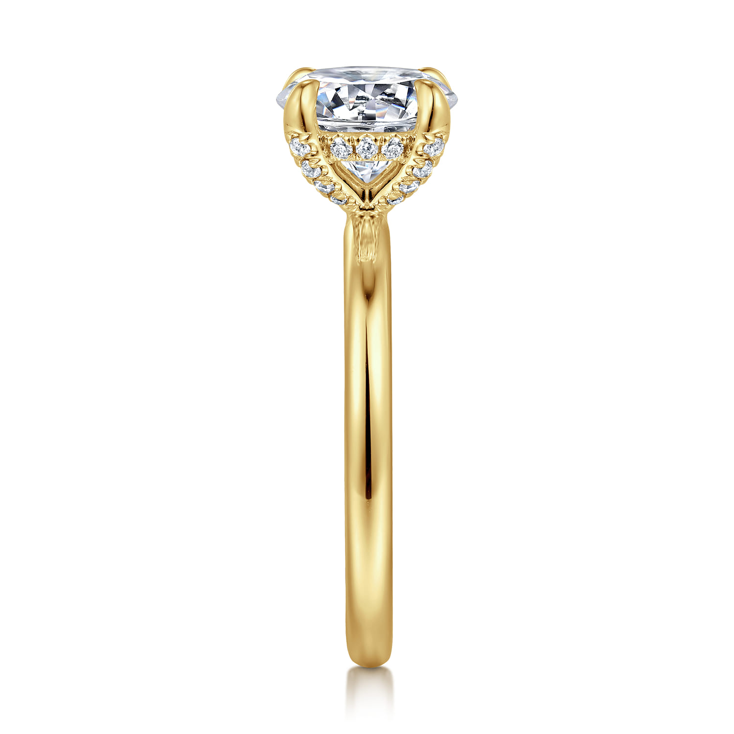 Daniele - 14K Yellow Gold Round Solitaire Diamond Engagement Ring - 0.14 ct - Shot 5