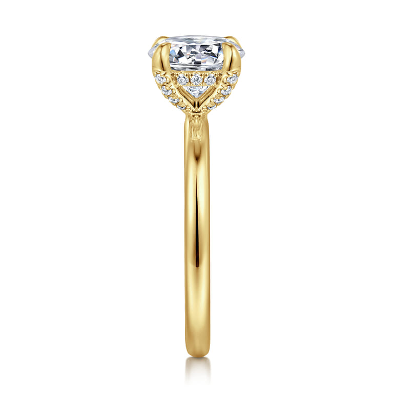 Daniele - 14K Yellow Gold Round Solitaire Diamond Engagement Ring - 0.14 ct - Shot 5