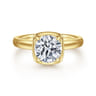 Deedie - 14K Yellow Gold Bezel Prong Round Diamond Engagement Ring - 0.13 ct