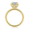 Deedie - 14K Yellow Gold Bezel Prong Round Diamond Engagement Ring - 0.13 ct