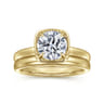 Deedie - 14K Yellow Gold Bezel Prong Round Diamond Engagement Ring - 0.13 ct