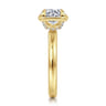Deedie - 14K Yellow Gold Bezel Prong Round Diamond Engagement Ring - 0.13 ct