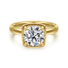 Deedie - 14K Yellow Gold Bezel Prong Round Diamond Engagement Ring - 0.15 ct