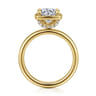 Deedie - 14K Yellow Gold Bezel Prong Round Diamond Engagement Ring - 0.15 ct