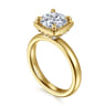 Deedie - 14K Yellow Gold Bezel Prong Round Diamond Engagement Ring - 0.15 ct