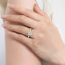 Deedie - 14K Yellow Gold Bezel Prong Round Diamond Engagement Ring - 0.15 ct