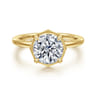 Cassi - 14K Yellow Gold Bezel Prong Round Diamond Engagement Ring - 0.06 ct