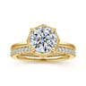 Cassi - 14K Yellow Gold Bezel Prong Round Diamond Engagement Ring - 0.06 ct