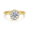 Catallina - 14K Yellow Gold Bezel Prong Round Diamond Engagement Ring - 0.17 ct