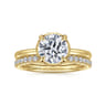 Catallina - 14K Yellow Gold Bezel Prong Round Diamond Engagement Ring - 0.17 ct