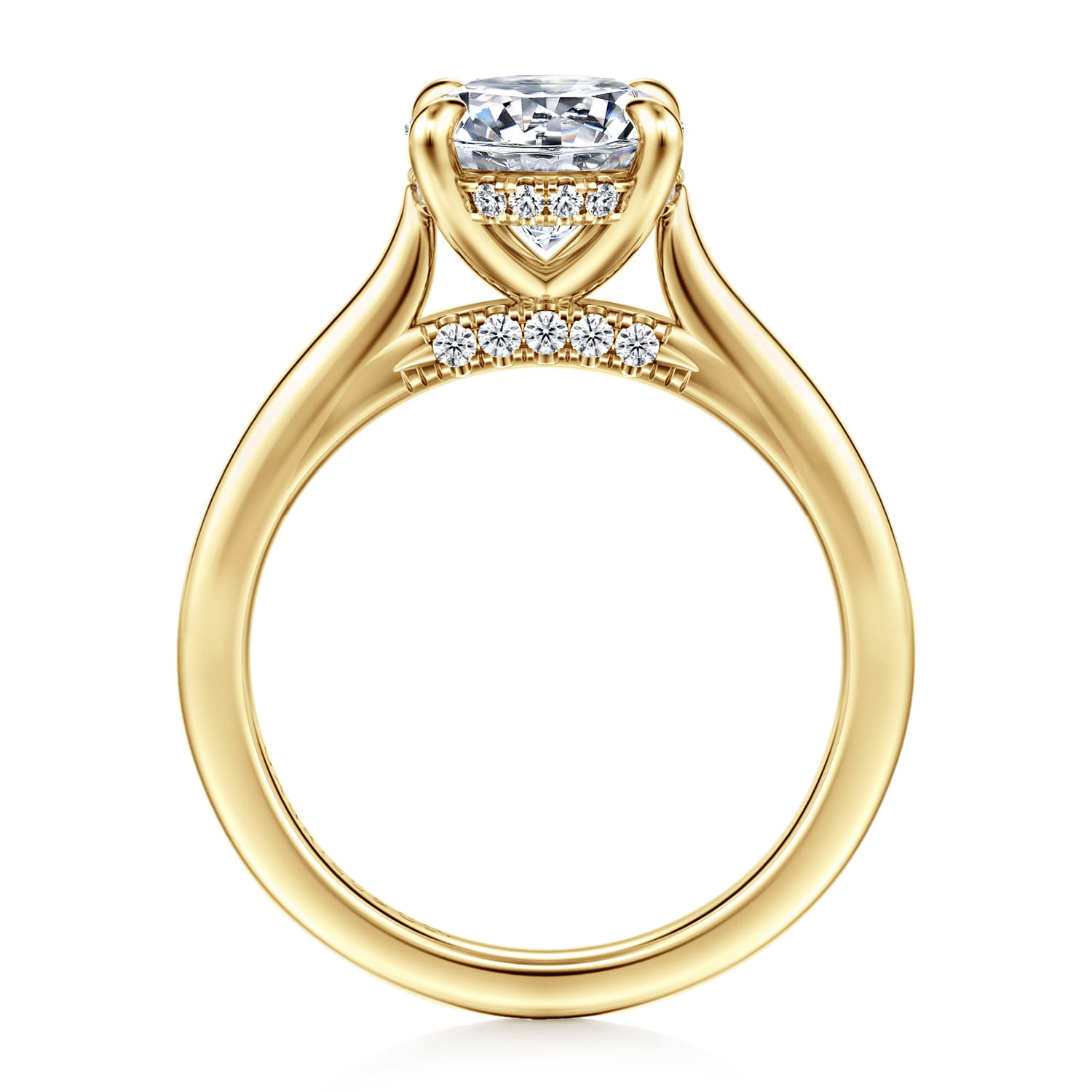 Ericka - 14K Yellow Gold Round Diamond Engagement Ring - 0.13 ct - Shot 2