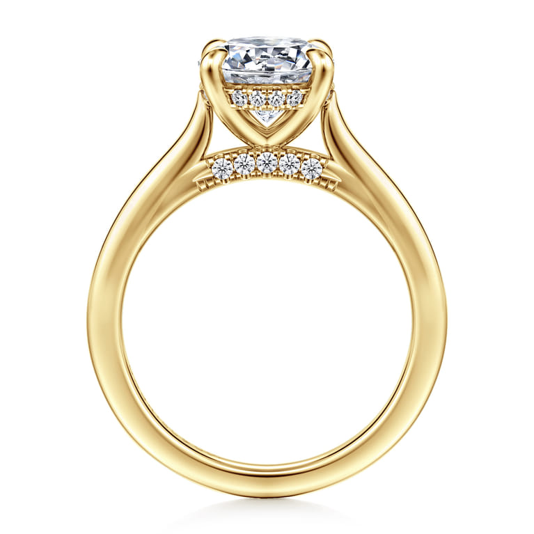 Ericka - 14K Yellow Gold Round Diamond Engagement Ring - 0.13 ct - Shot 2