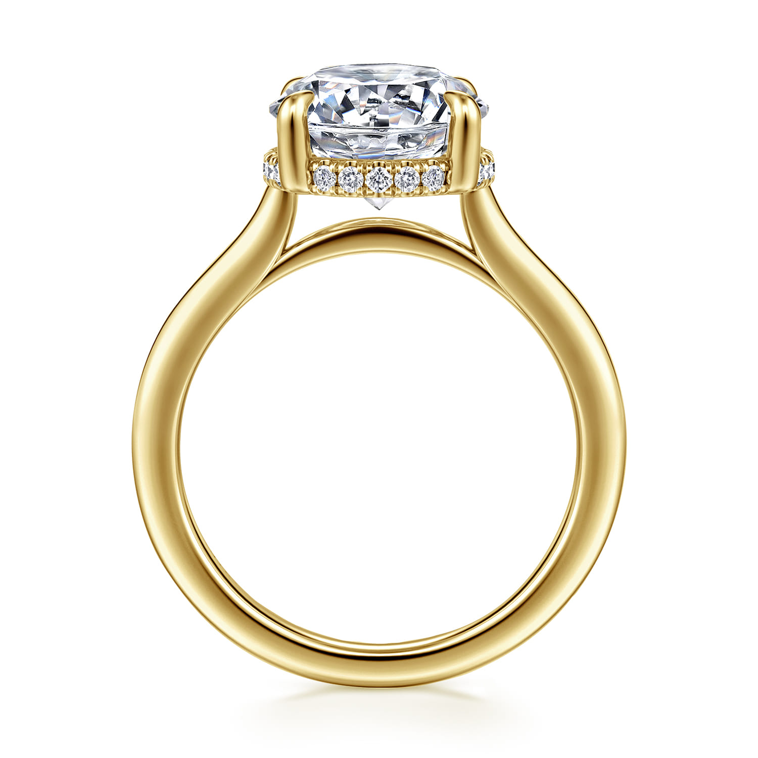 Aldon - 14K Yellow Gold Round Diamond Engagement Ring - 0.14 ct - Shot 2
