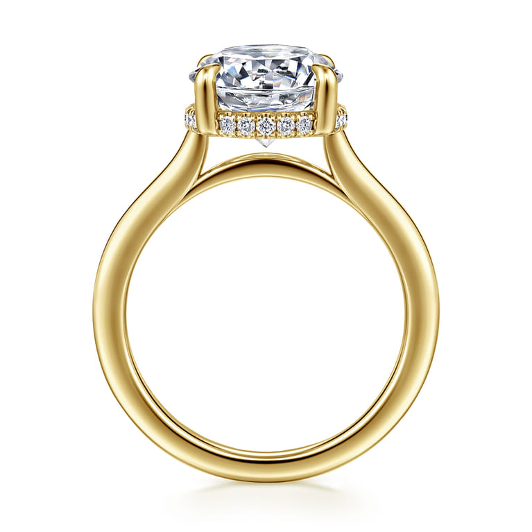 Aldon - 14K Yellow Gold Round Diamond Engagement Ring - 0.14 ct - Shot 2