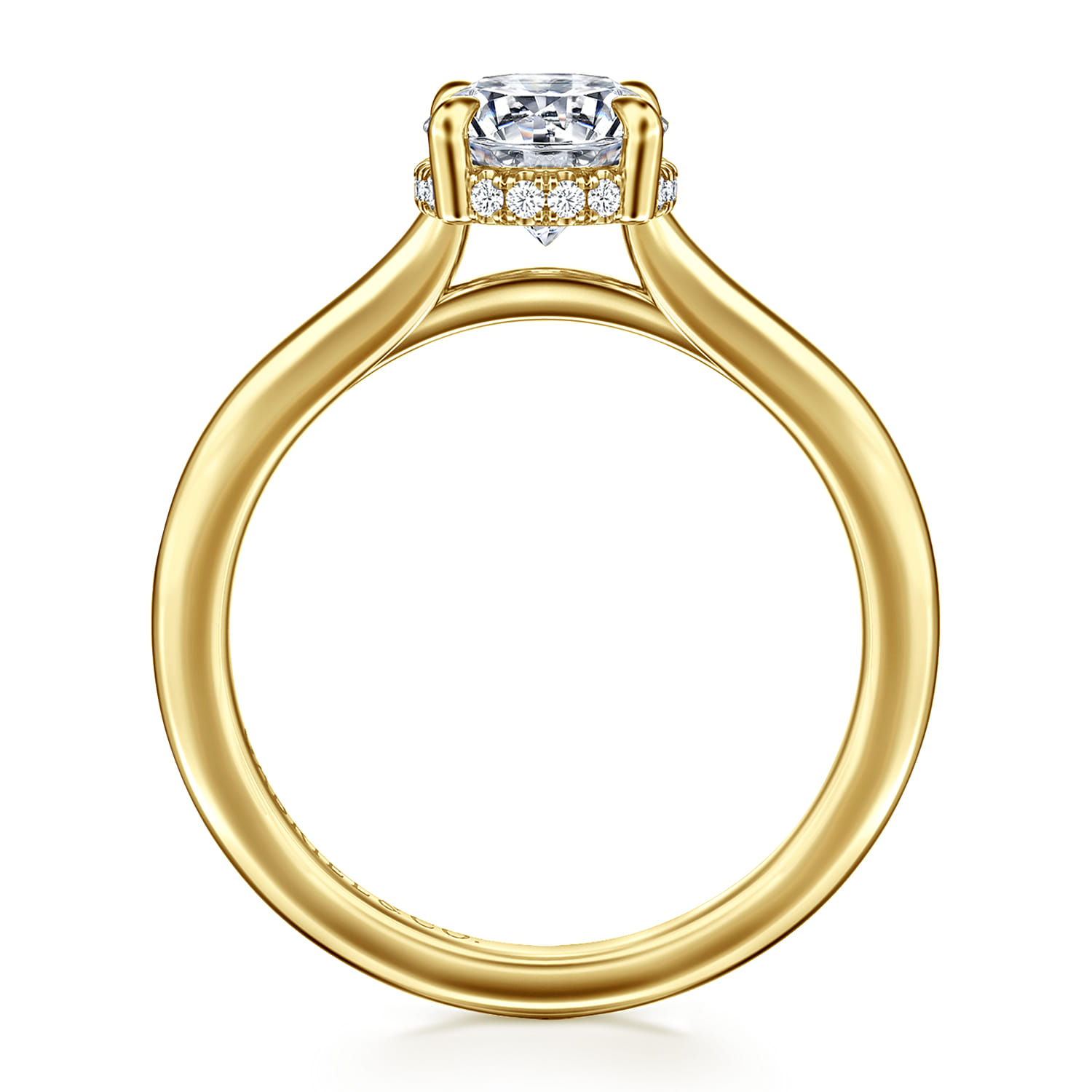 Aldon - 14K Yellow Gold Round Diamond Engagement Ring - 0.07 ct - Shot 2