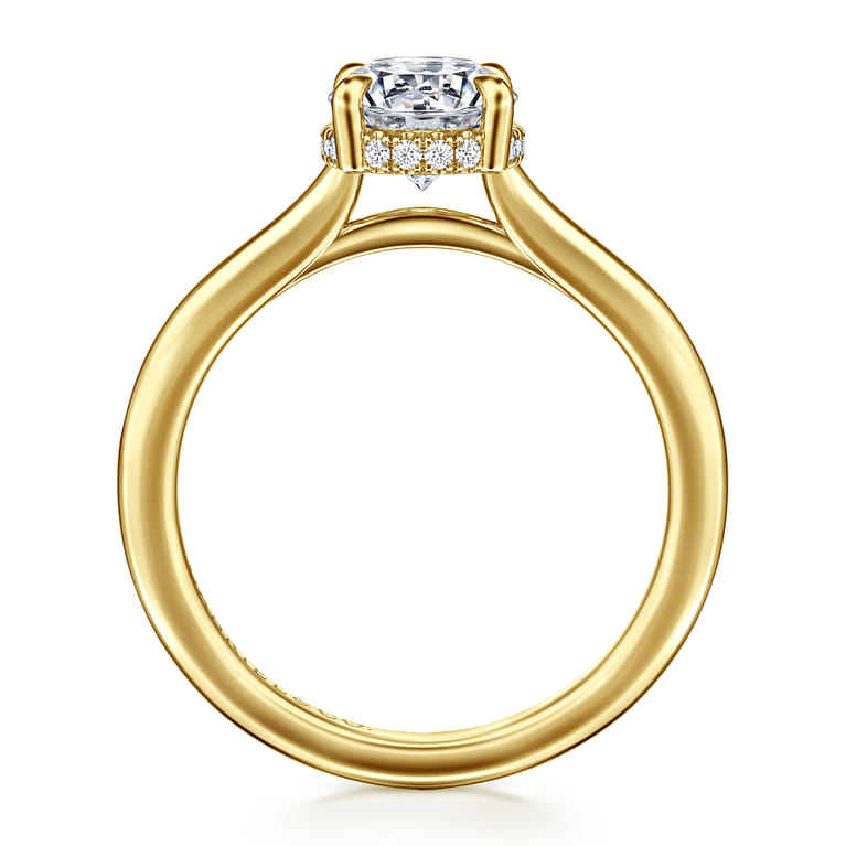 Aldon - 14K Yellow Gold Round Diamond Engagement Ring - 0.07 ct - Shot 2