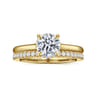 Aldon - 14K Yellow Gold Round Diamond Engagement Ring - 0.07 ct