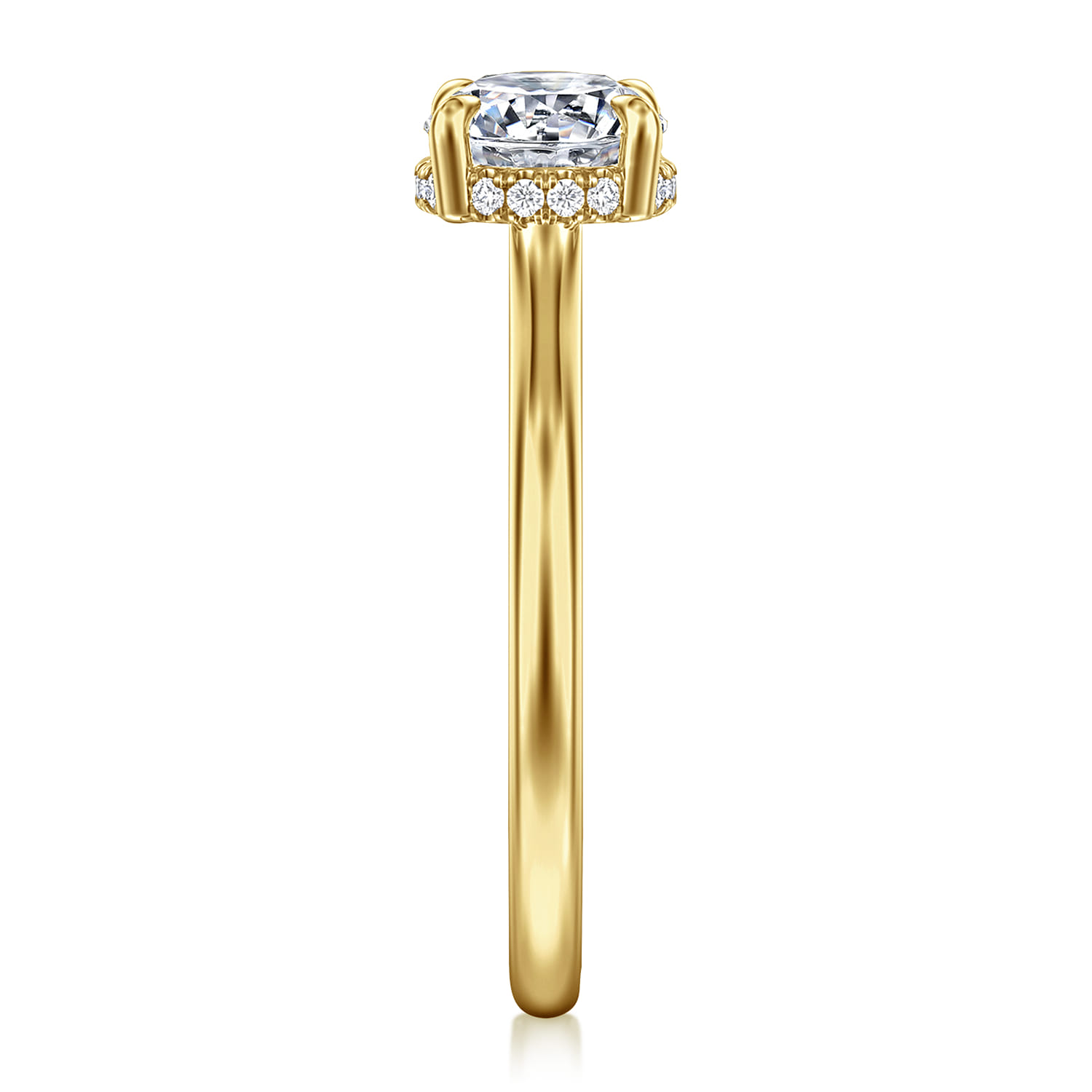 Aldon - 14K Yellow Gold Round Diamond Engagement Ring - 0.07 ct - Shot 5