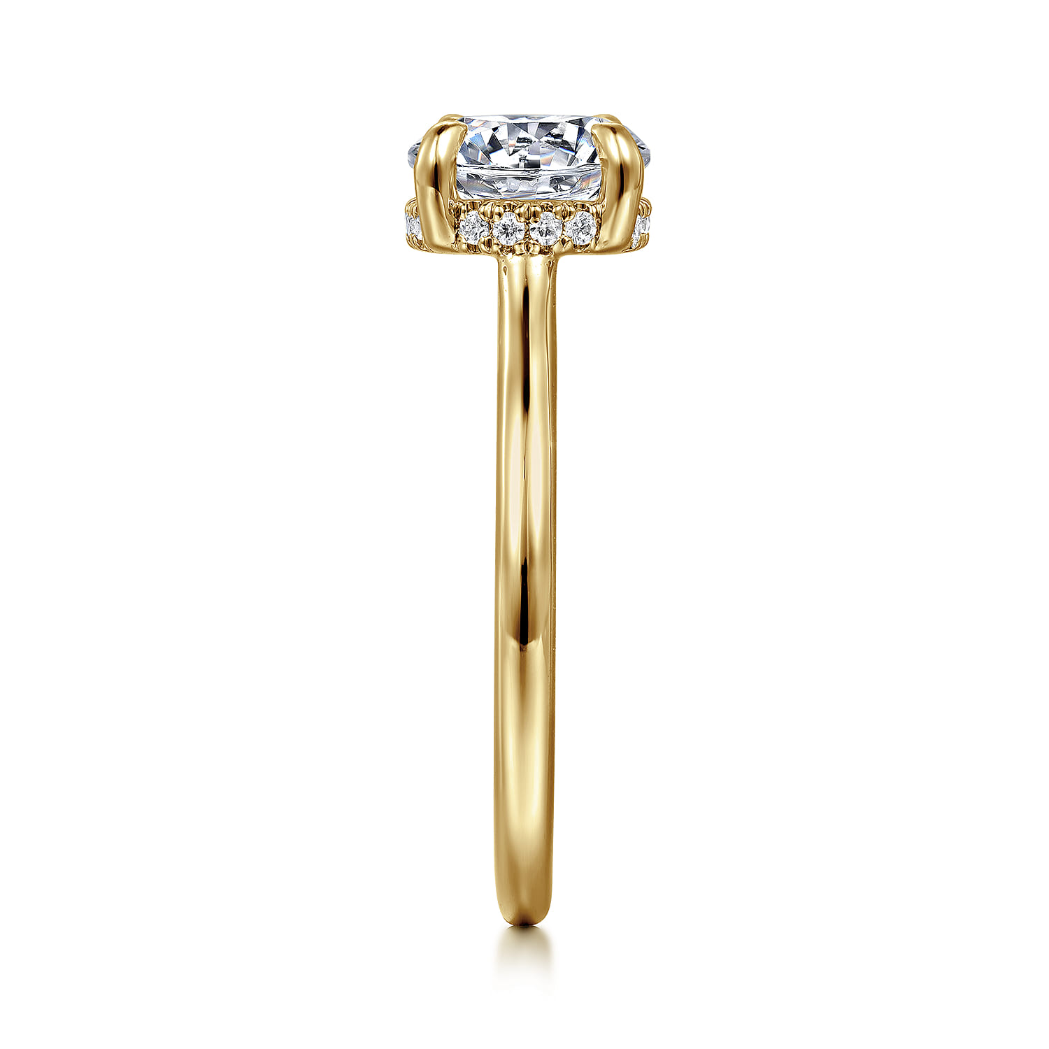 Aldon - 14K Yellow Gold Round Solitaire Diamond Engagement Ring - 0.08 ct - Shot 5