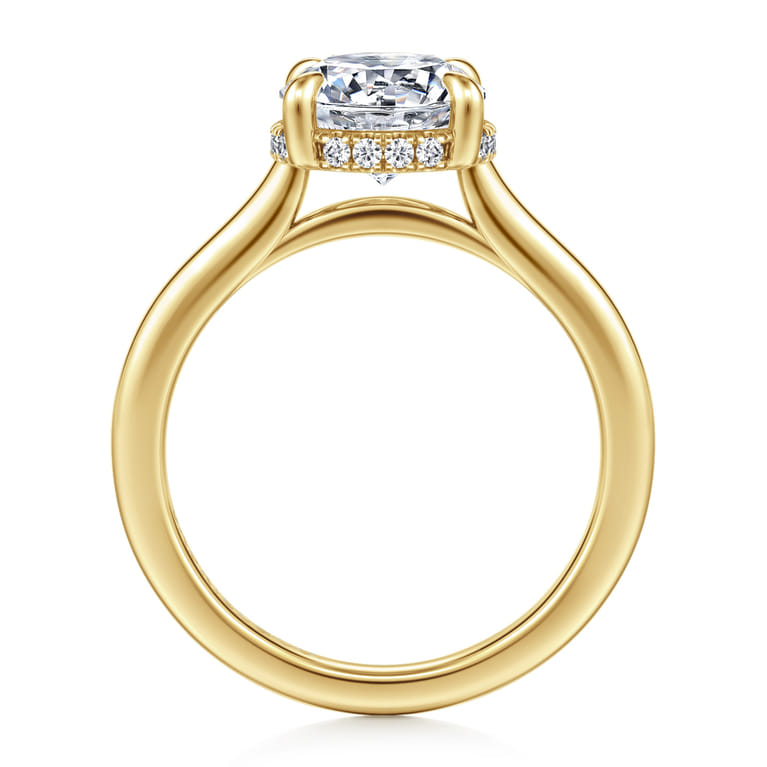 Aldon - 14K Yellow Gold Round Diamond Engagement Ring - 0.1 ct - Shot 2