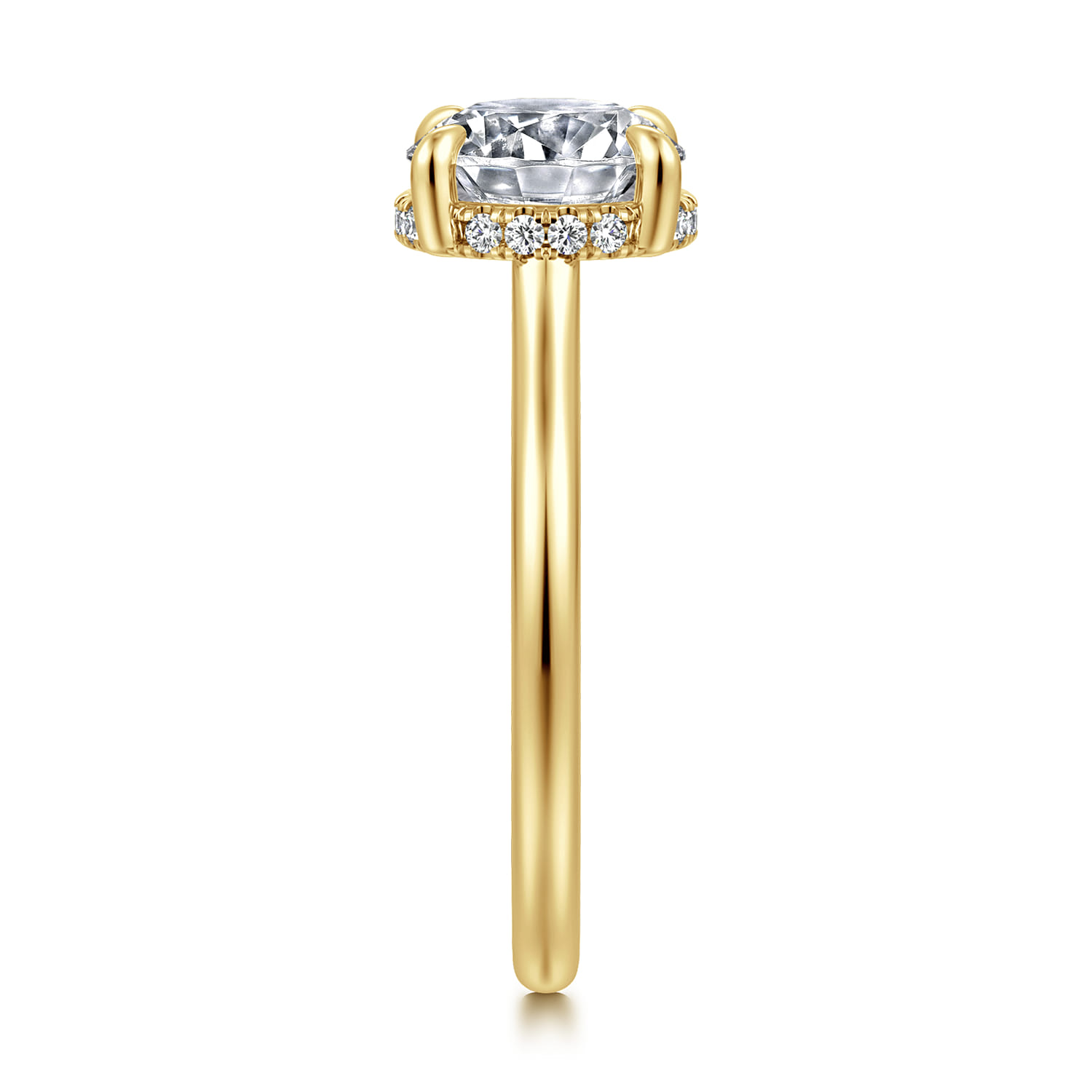 Aldon - 14K Yellow Gold Round Diamond Engagement Ring - 0.1 ct - Shot 4
