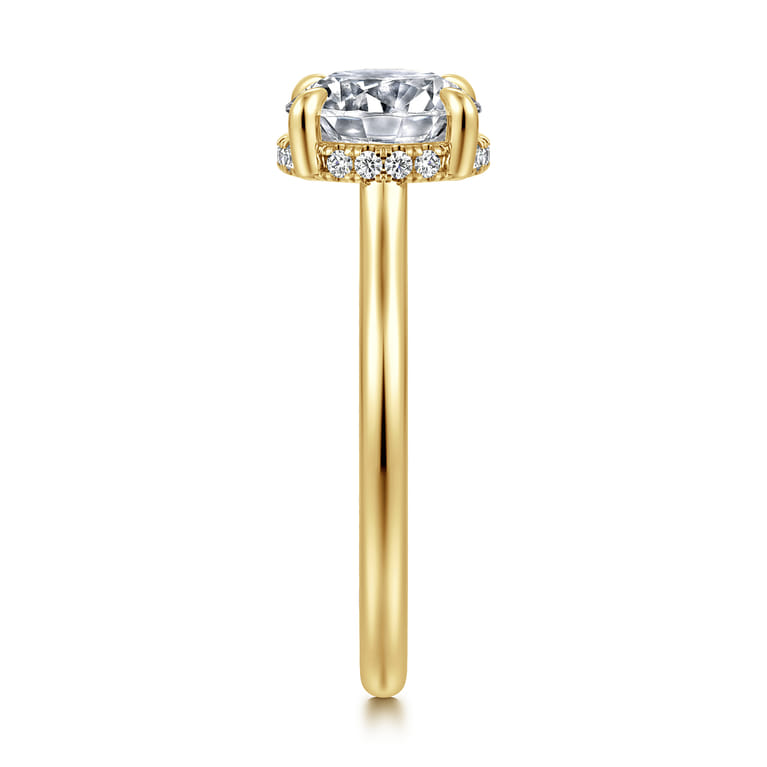 Aldon - 14K Yellow Gold Round Diamond Engagement Ring - 0.1 ct - Shot 4