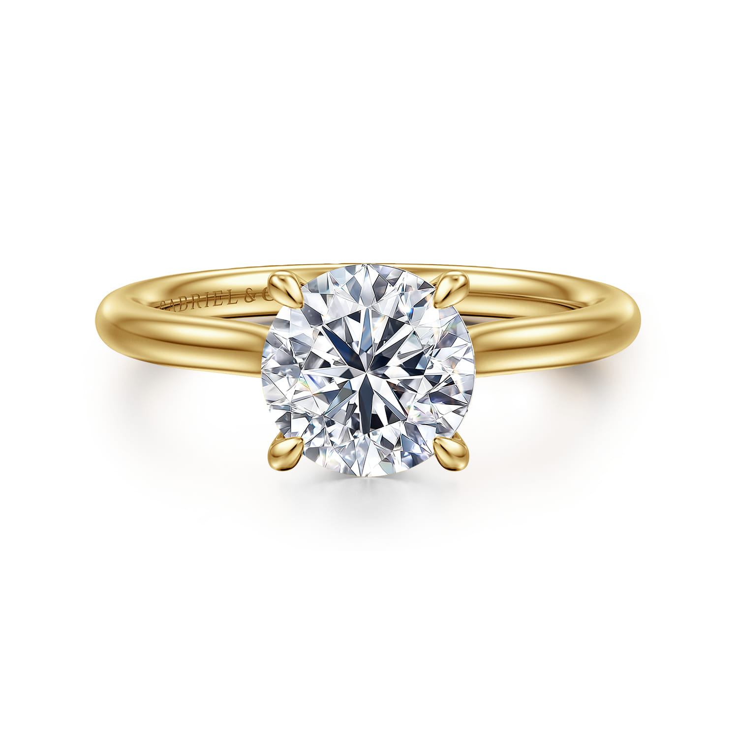 Badia - 14K Yellow Gold Round Solitaire Diamond Engagement Ring - 0.06 ct - Shot 1