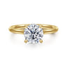 Badia - 14K Yellow Gold Round Solitaire Diamond Engagement Ring - 0.06 ct