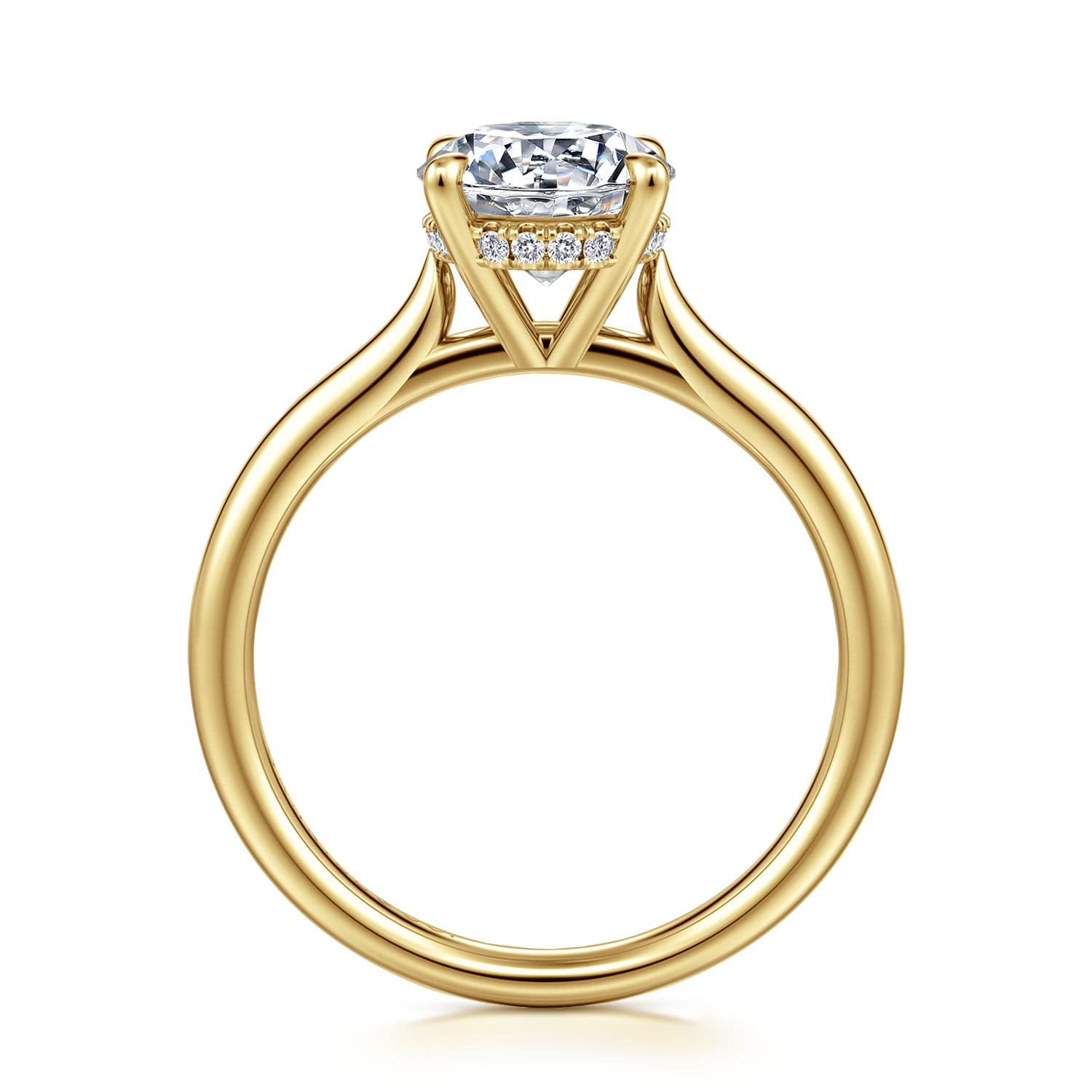 Badia - 14K Yellow Gold Round Solitaire Diamond Engagement Ring - 0.06 ct - Shot 2