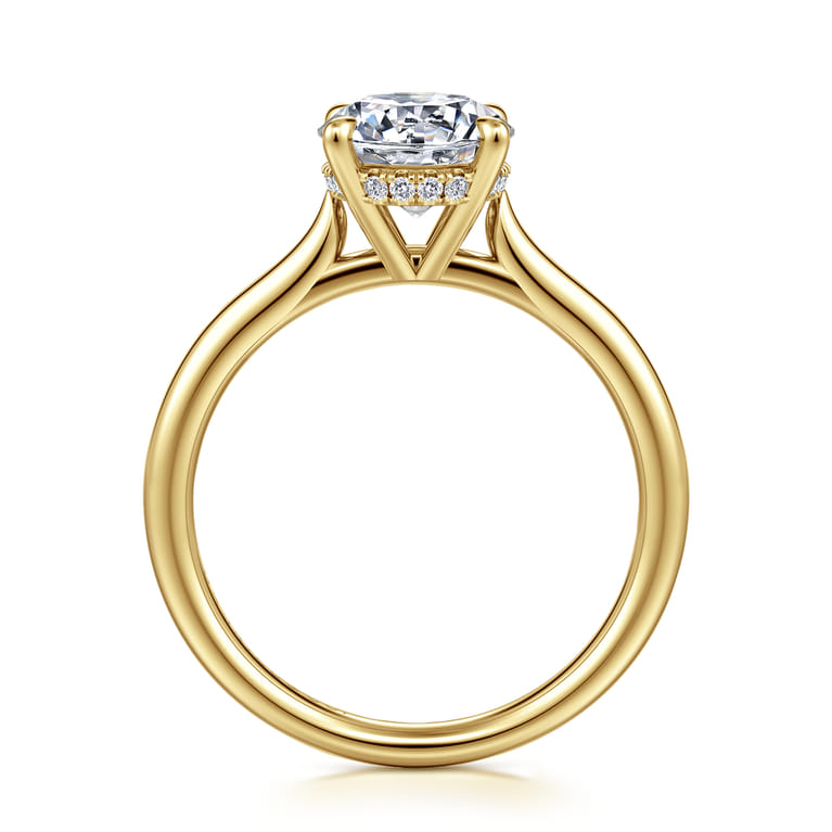 Badia - 14K Yellow Gold Round Solitaire Diamond Engagement Ring - 0.06 ct - Shot 2
