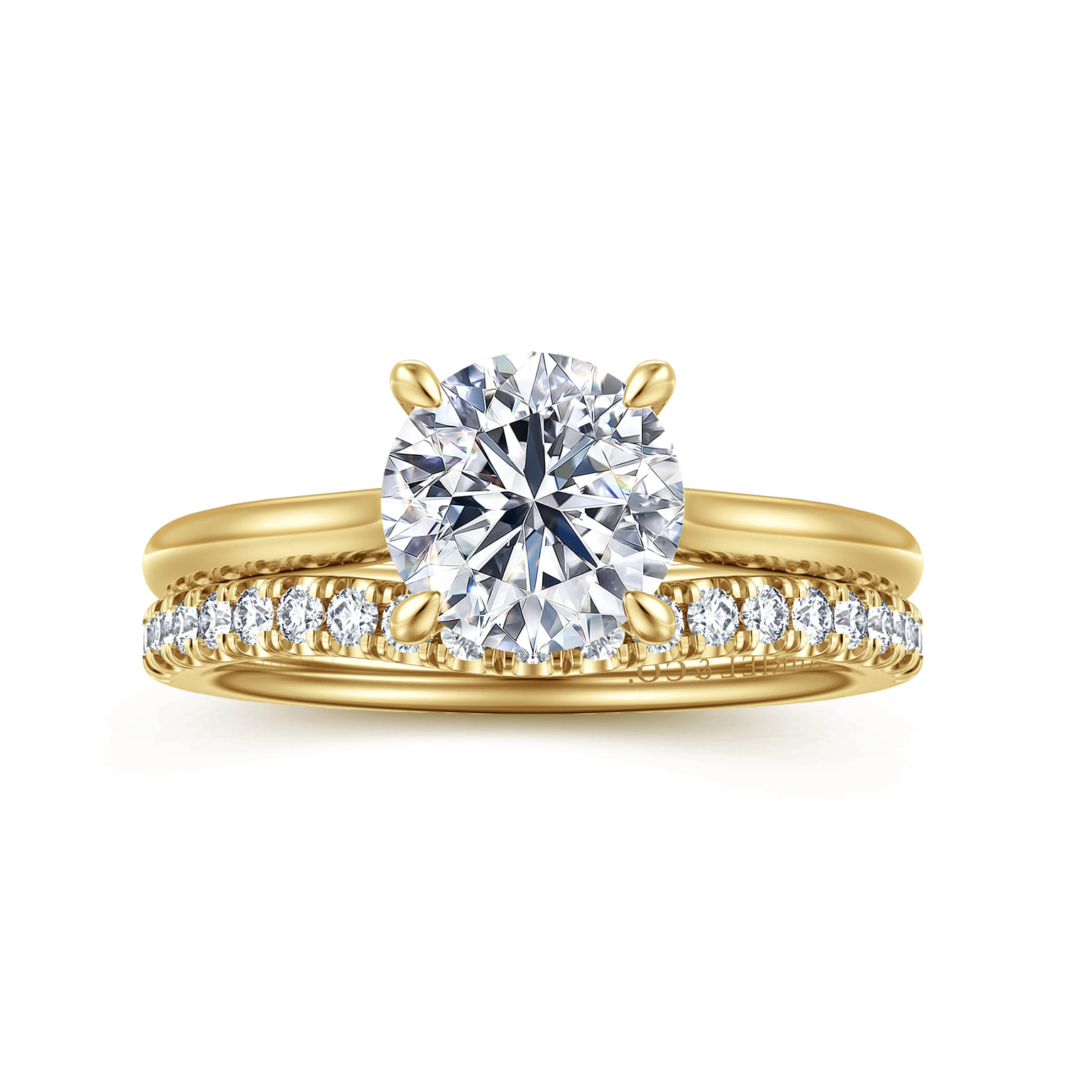 Badia - 14K Yellow Gold Round Solitaire Diamond Engagement Ring - 0.06 ct - Shot 4
