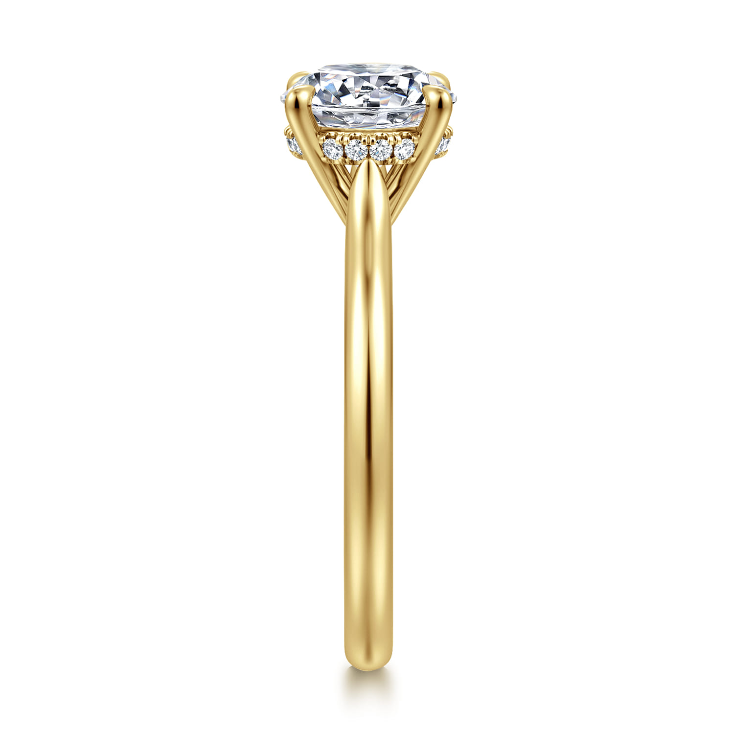 Badia - 14K Yellow Gold Round Solitaire Diamond Engagement Ring - 0.06 ct - Shot 5