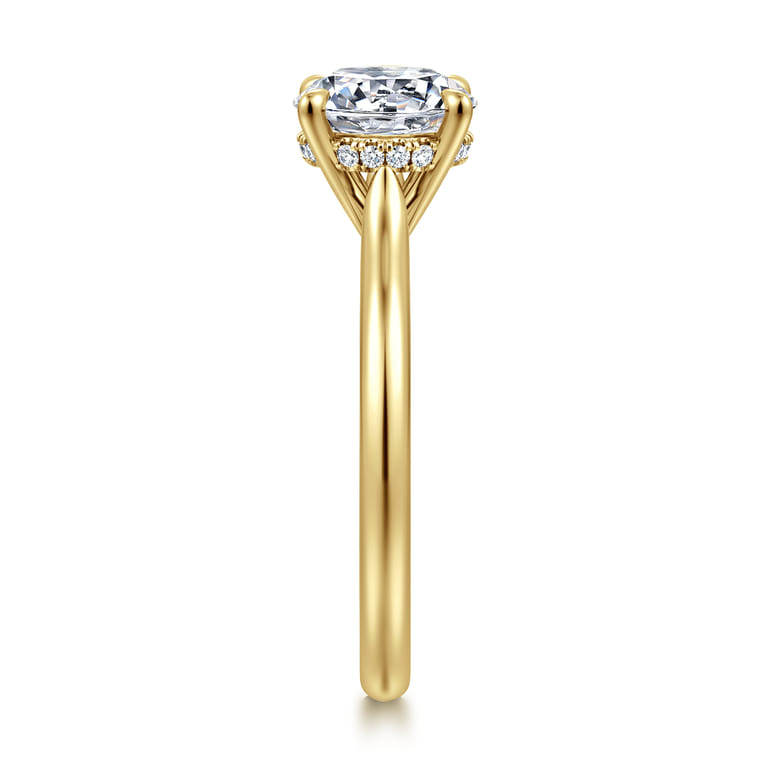 Badia - 14K Yellow Gold Round Solitaire Diamond Engagement Ring - 0.06 ct - Shot 5